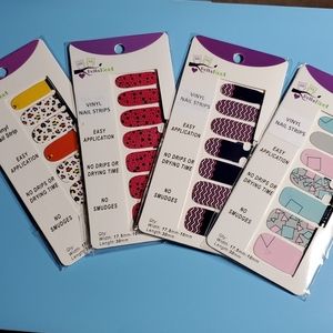 BELLA HOOT NAIL POLISH Stars Geo Stripes lot of 4